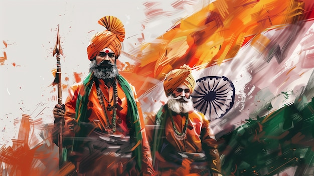 Digital art depicting india independence day