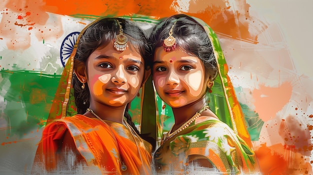 Free photo digital art depicting india independence day