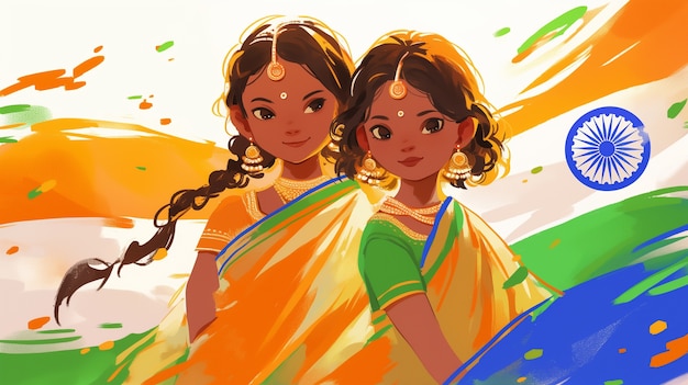 Digital art depicting india independence day