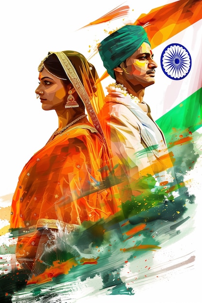 Free Photo digital art depicting india independence day