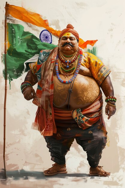 Digital art depicting india independence day