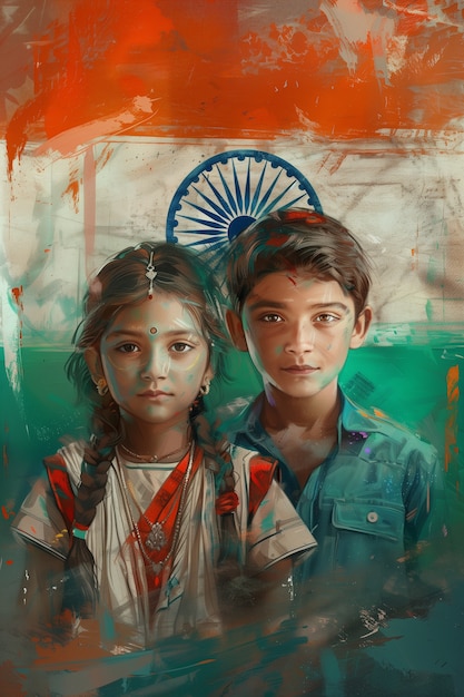 Free Photo digital art depicting india independence day