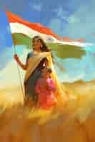 Free photo digital art depicting india independence day