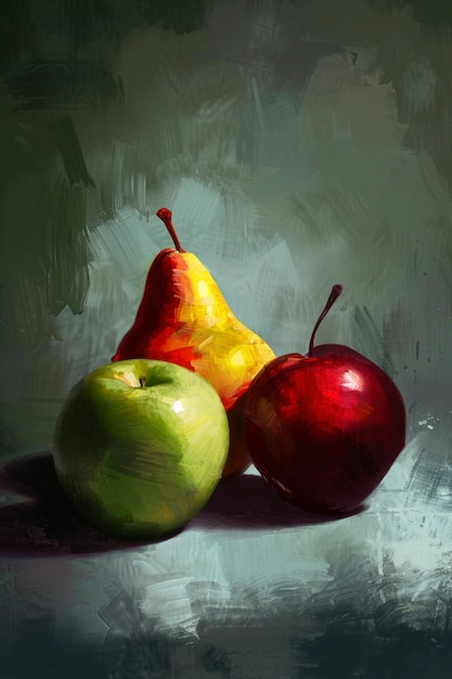 Free Photo digital art fresh fruit illustration