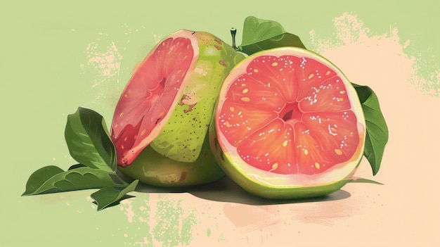 Free Photo digital art fresh fruit illustration