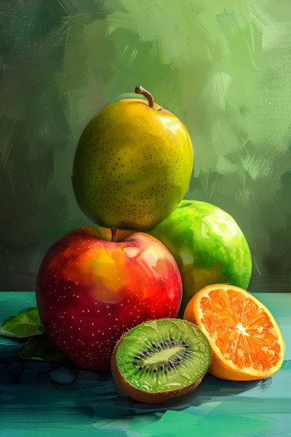 Free photo digital art fruit illustration