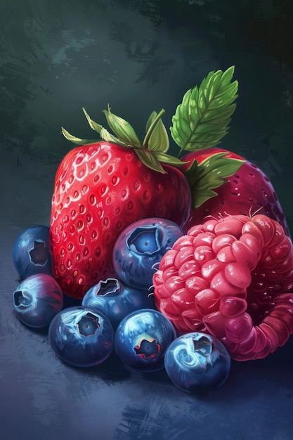 Free photo digital art fruit illustration