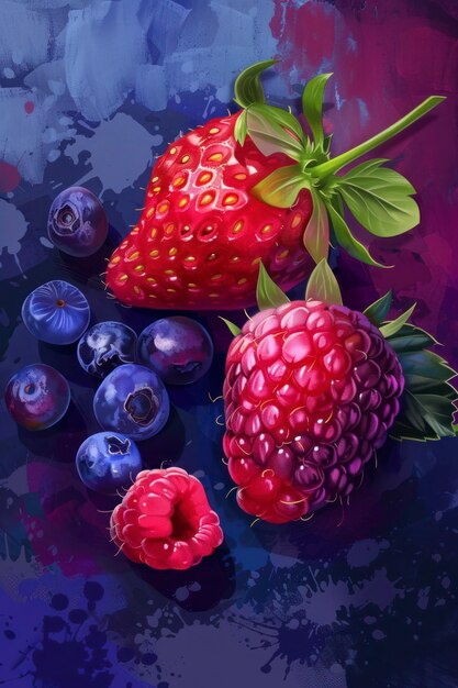 Free photo digital art fruit illustration