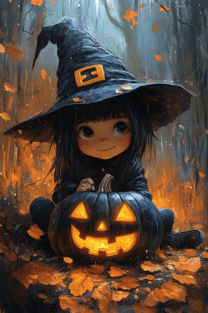 Digital art halloween illustration