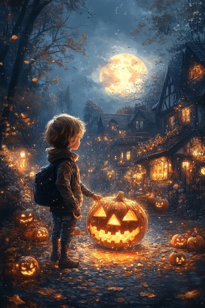 Digital art halloween illustration