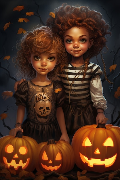 Digital art halloween illustration