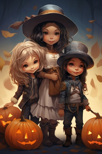 Digital art halloween illustration