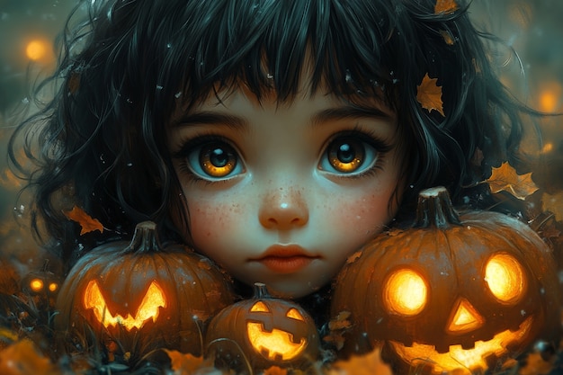 Digital art halloween illustration