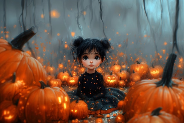 Digital art halloween illustration