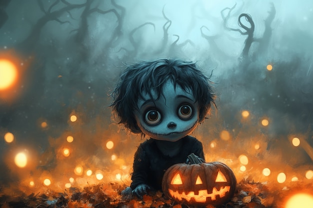 Digital art halloween illustration