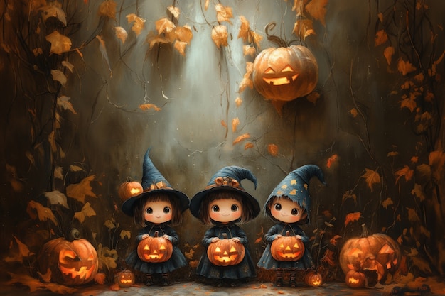 Digital art halloween illustration