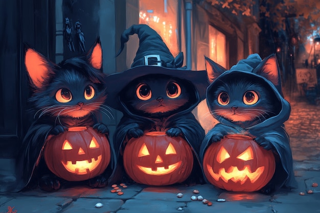 Digital art halloween illustration