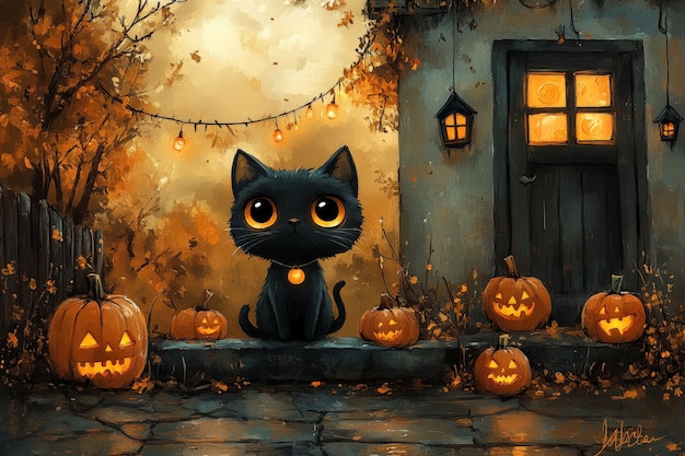 Digital art halloween illustration