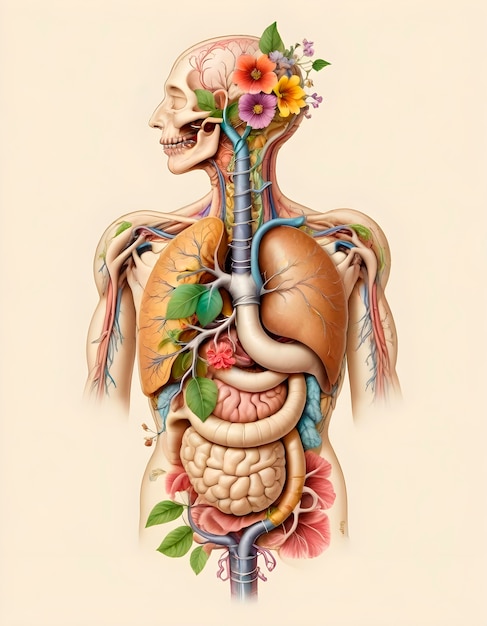 Free photo digital art human organs  illustration