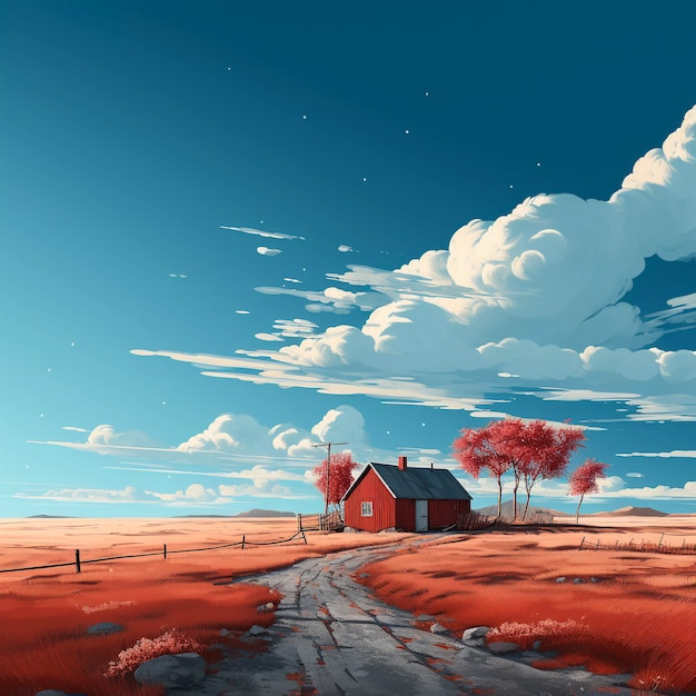 Digital art isolated house