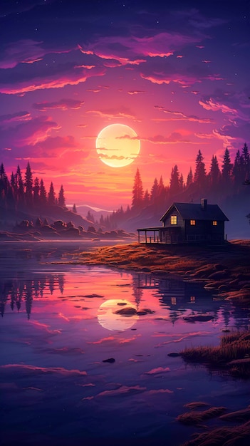 Digital art isolated house