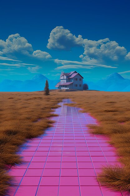 Digital art isolated house