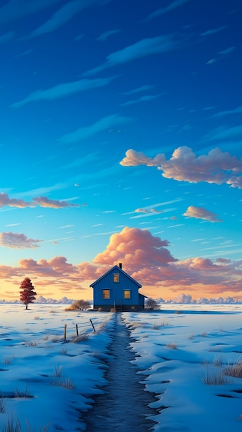 Digital art isolated house