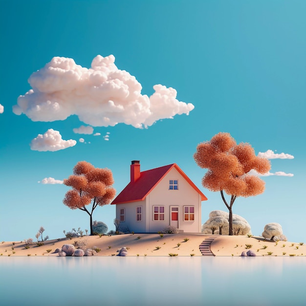 Digital art isolated house