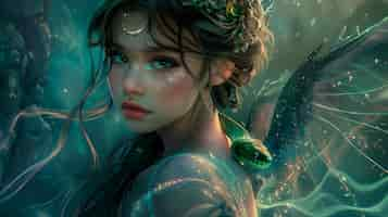 Free photo digital art of magical fairy