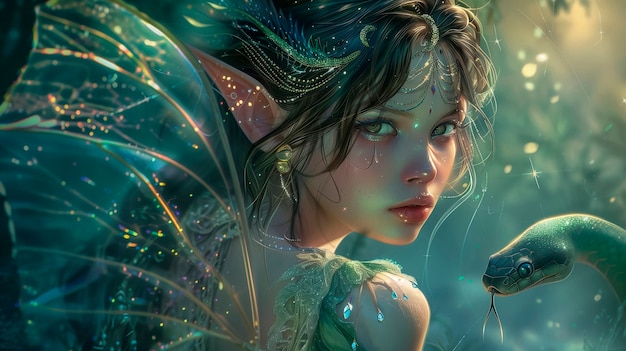 Free photo digital art of magical fairy