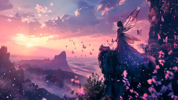 Free Photo digital art of magical fairy