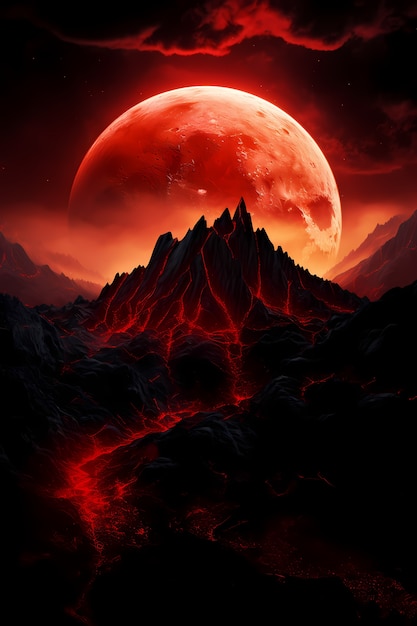 Digital art moon wallpaper