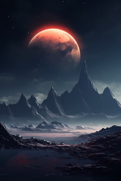 Digital art moon wallpaper