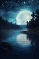 Free photo digital art moon wallpaper