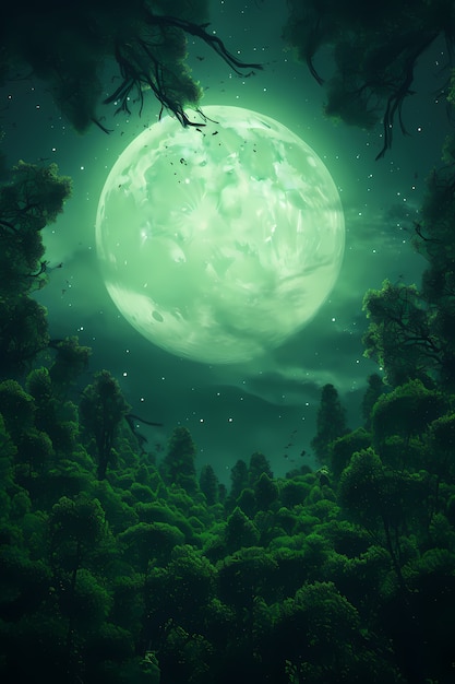 Free photo digital art moon wallpaper