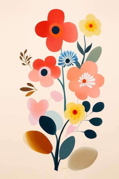 Digital art of organic floral shapes pattern