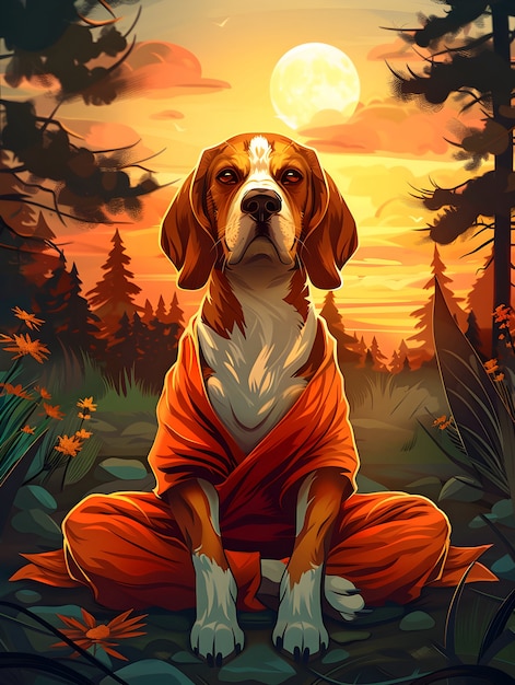 Free photo digital art portrait of animal meditating and practicing mindfulness