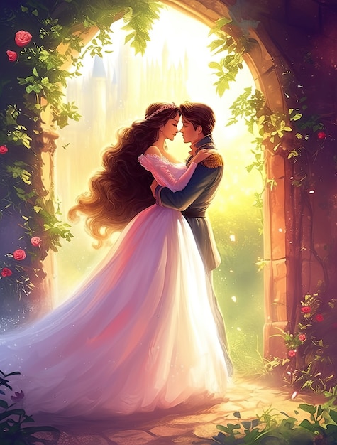 Free photo digital art princess and prince