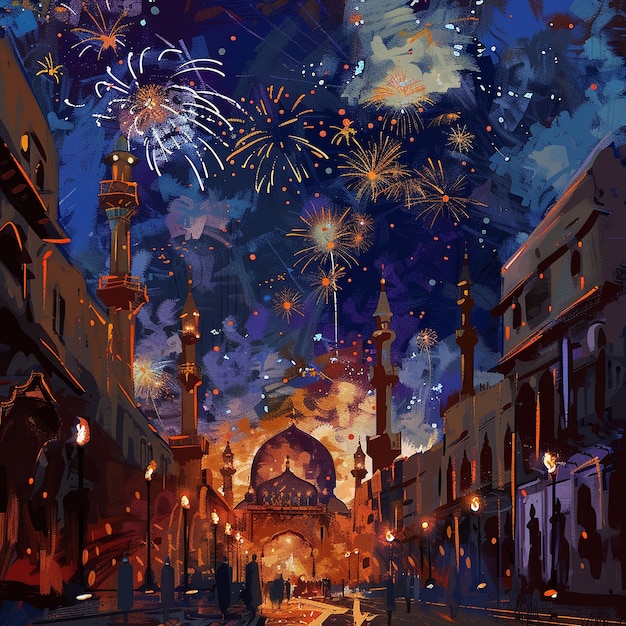 Free Photo digital art ramadan celebration