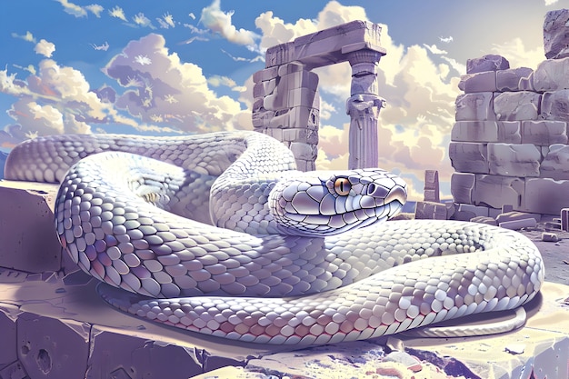 Digital art snake illustration