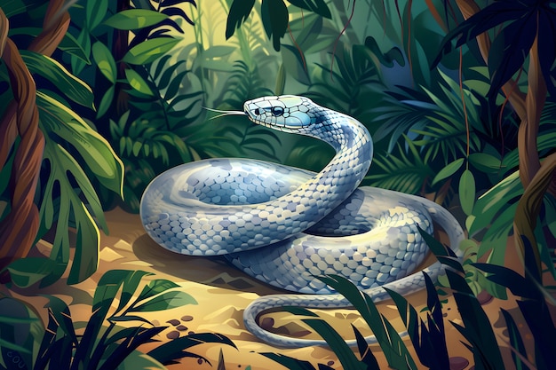 Free photo digital art snake illustration