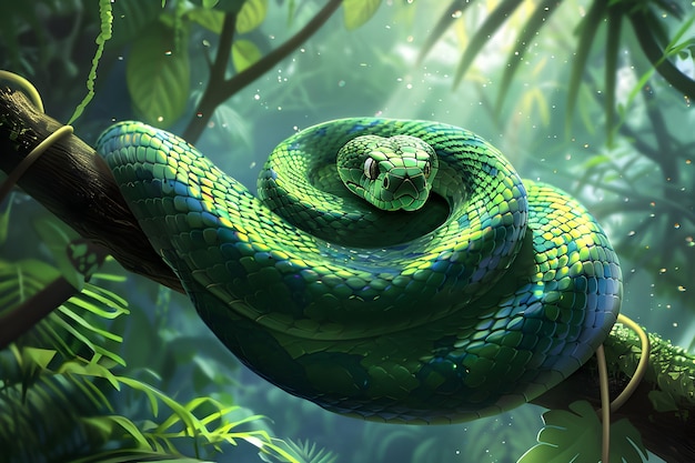 Digital art snake illustration