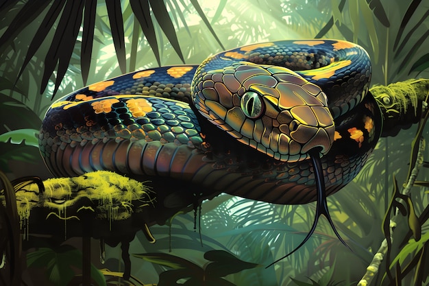 Digital art snake illustration