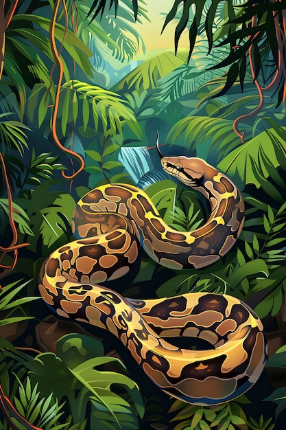 Free photo digital art snake illustration