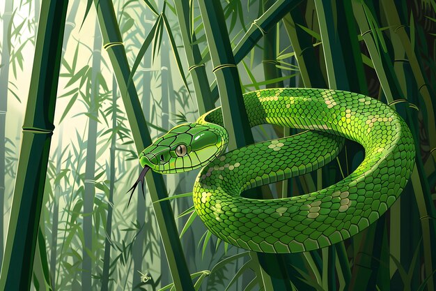 Digital art snake illustration