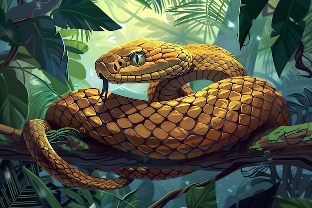 Free Photo digital art snake illustration