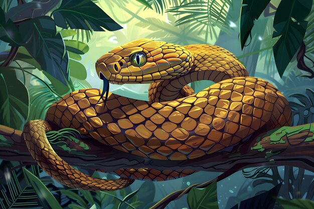 Digital art snake illustration