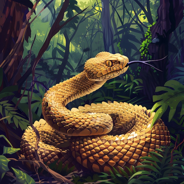 Digital art snake illustration