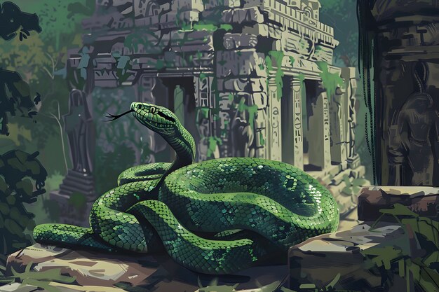 Digital art snake illustration