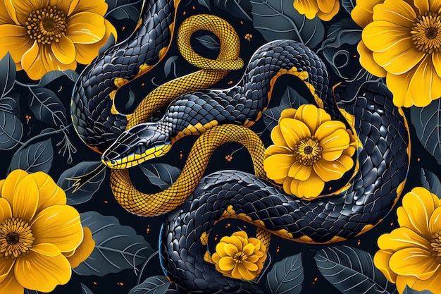 Free photo digital art snake illustration